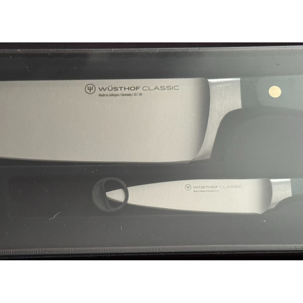 2pc Wusthof Classic 8" Chef's 3.5" Paring Starter Knife Set FRESH ROSEMARY HANDL - Picture 4 of 6